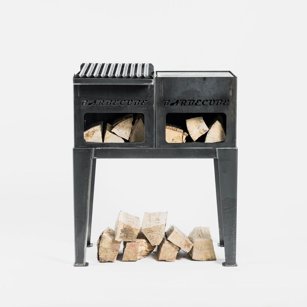 Barbecues jumeaux et support