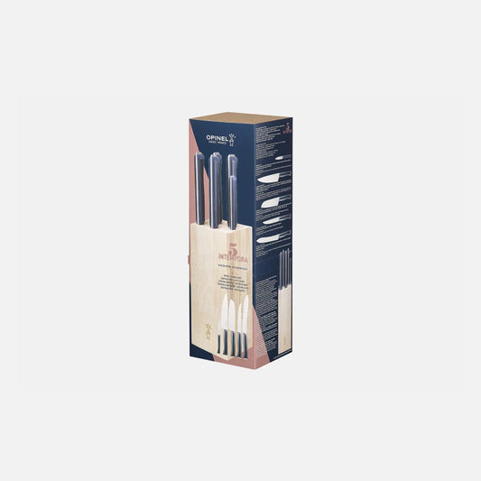Opinel Intempora Knife Block 5 piece Knife Set