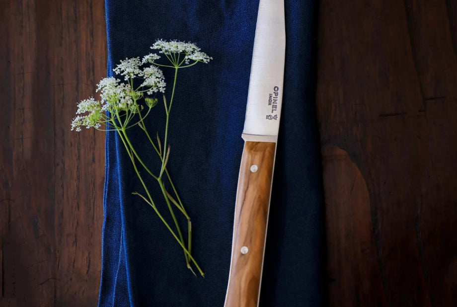 Opinel Set of 4 Facette Olive Wood table knives